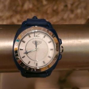 NAVY BLUE COACH RUBBER WATCH